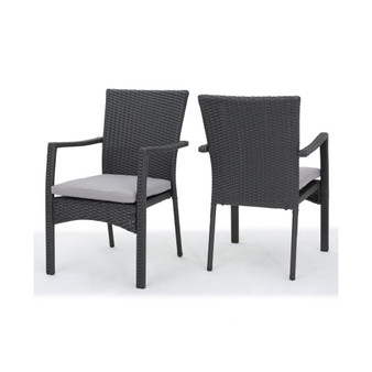 Corsica Outdoor Dining Chair with Cushions, Set of 2