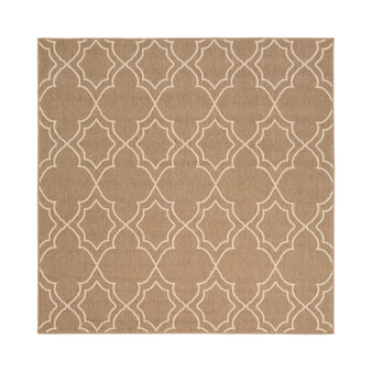 Alfresco ALF-9587 Camel 7'3" Square Area Rug, Indoor/Outdoor