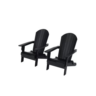 Outdoor Patio All-weather Folding Adirondack Chair Set of 2