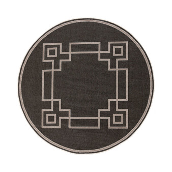 Alfresco ALF-9630 Black 8'9" Round Area Rug, Indoor/Outdoor