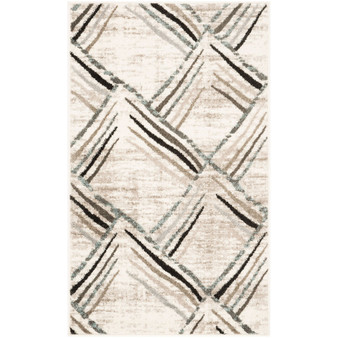Amsterdam Cream and Charcoal 3' x 5' Outdoor Area Rug