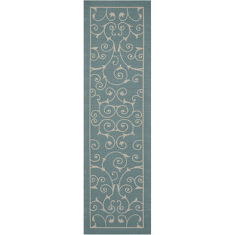 Backyard BAC019 Mist 2'3" x 8' Runner Rug