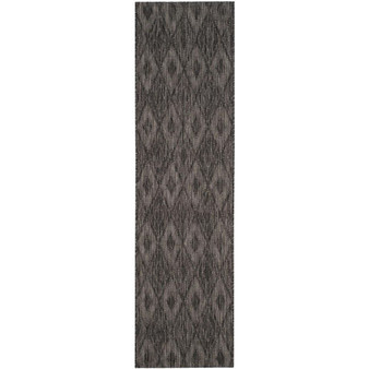 Courtyard Black 2'3" x 12' Runner Outdoor Area Rug