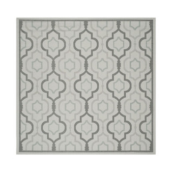 Courtyard Light Gray and Anthracite 7'10" x 7'10" Sisal Weave Square Outdoor Area Rug