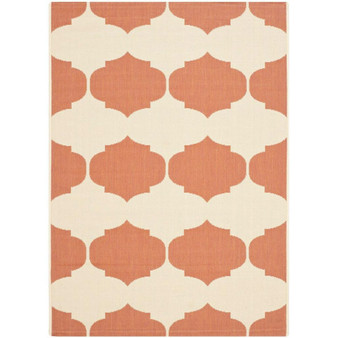 Courtyard Beige and Terracotta 5'3" x 7'7" Outdoor Area Rug