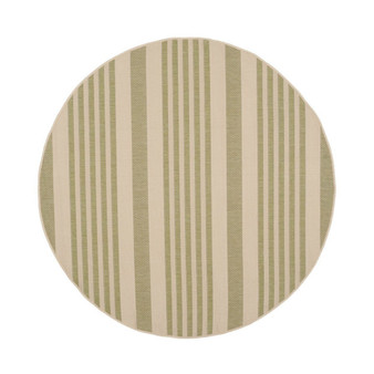 Courtyard Beige and Sweet Pea 5' x 5' Sisal Weave Round Outdoor Area Rug