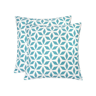 Outdoor Pillow, Aqua Crystal Grid - Set of 2