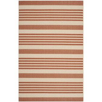 Courtyard Terracotta and Beige 5'3" x 7'7" Sisal Weave Outdoor Area Rug