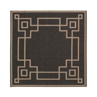 Alfresco ALF-9630 Black 8'9" Square Area Rug, Indoor/Outdoor