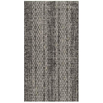 Courtyard Light Gray and Black 2' x 3'7" Sisal Weave Outdoor Area Rug