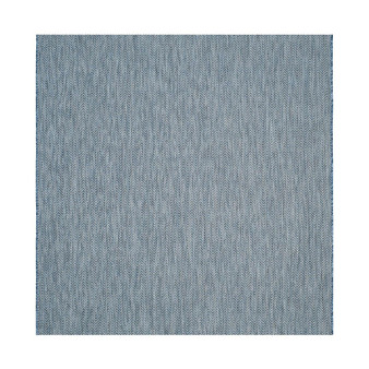 Courtyard Navy and Gray 5'3" x 5'3" Sisal Weave Square Outdoor Area Rug