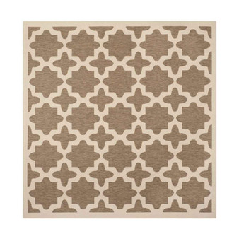 Courtyard Brown and Bone 4' x 4' Sisal Weave Square Outdoor Area Rug