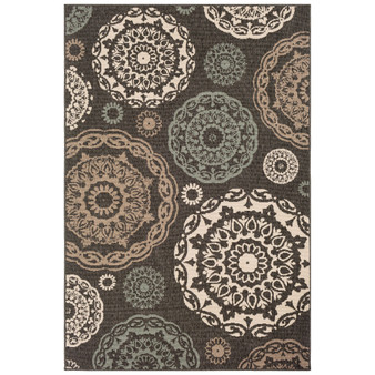Alfresco ALF-9668 Black 8'9" x 12'9" Area Rug, Indoor/Outdoor