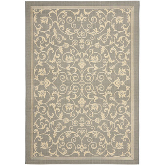 Courtyard Gray and Natural 5'3" x 7'7" Outdoor Area Rug