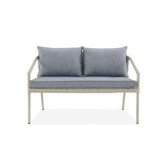 Windham All-Weather Wicker Seat Outdoor Bench with Cushions