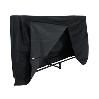 6 ft Powder-Coated Steel Firewood Log Rack with Black Cover
