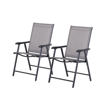 Folding Outdoor Patio Chairs Set of 2 Stackable Portable for Deck, Garden, Camping and Travel