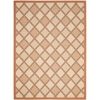 Courtyard Cream and Terracotta 8' x 11' Outdoor Area Rug