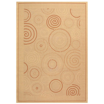 Courtyard Natural and Terra 9' x 12' Sisal Weave Outdoor Area Rug