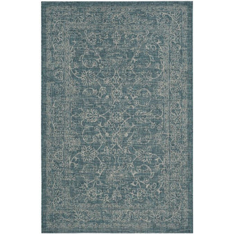 Courtyard Turquoise 4' x 5'7" Sisal Weave Outdoor Area Rug
