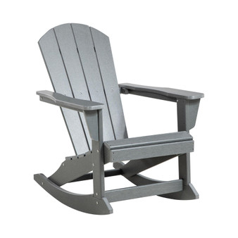 Outdoor Rocking Chair, HDPE Adirondack Style Rocker Chair for Porch, Garden, Patio, Light Gray