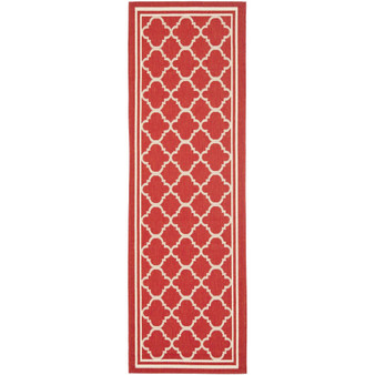 Courtyard Red and Bone 2'3" x 16' Runner Outdoor Area Rug