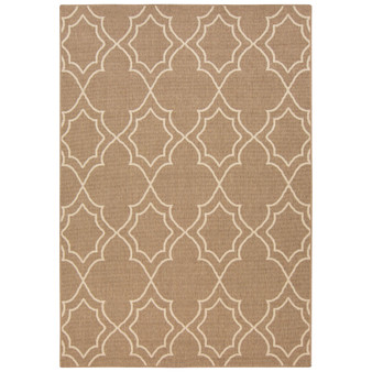 Alfresco ALF-9587 Camel 8'9" x 12'9" Area Rug, Indoor/Outdoor