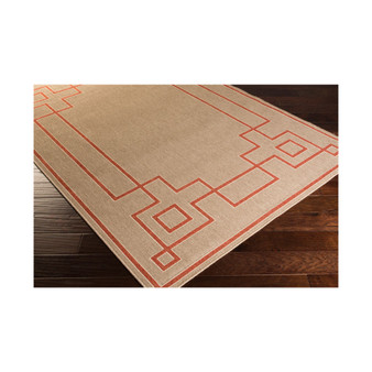 Alfresco ALF-9633 Rust 5'3" x 7'6" Area Rug, Indoor/Outdoor