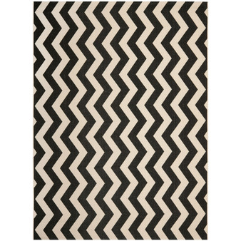 Courtyard Black and Beige 8'11" x 12' Sisal Weave Rectangle Outdoor Area Rug