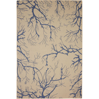 Outdoor Pashio Pas6 Beige/Navy 6' x 9' Area Rug
