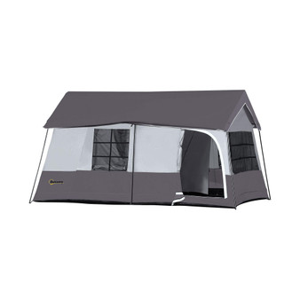 Large Camping Tent Heavy-Duty, Spacious for Groups, Eight to Ten Person Tents for Camping, Portable Travel Tent, Charcoal Grey