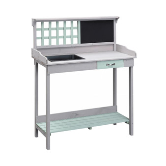 Outdoor Wooden Potting Bench Table w/ Removable Sink Open Storage