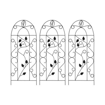 Plant Climbing Racks 3 pcs Black 15.7"x39.4" Iron