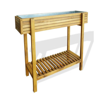 Raised Garden Raised Bed Solid Acacia Wood and Zinc