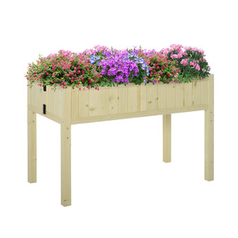Outdoor Patio  Backyard Plant Box w/ Included Inner Liner, Wood