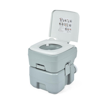 5.3 Gallon 20L Outdoor Portable Toilet w/ Level Indicator for RV Travel Camping