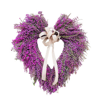 Fresh Real Heart-Shaped Heather Spring Wreath