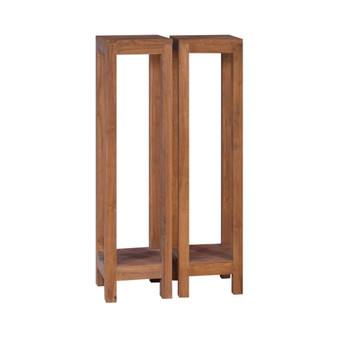 Plant Stands 2 pcs 9.8"x9.8"x39.4" Solid Teak Wood