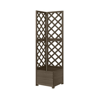 Corner Trellis Planter Gray 15.7"x15.7"x59" Solid Fir Wood