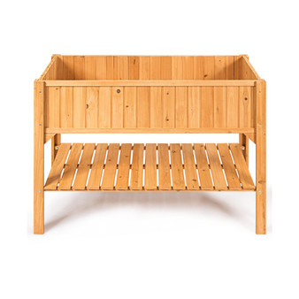 Rectangle Wood Flower Planter Box Portable Raised Vegetable Patio