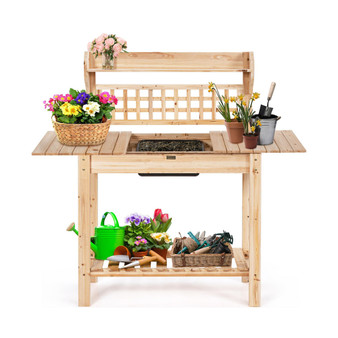 Garden Potting Bench Workstation Table