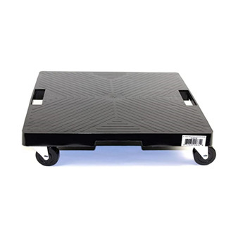 5-Wheeled Square Plant Caddy With Handles, Black, 16in