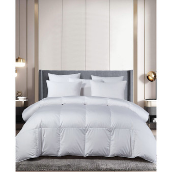 European White Goose Down & Feather All Season 400 Thread Count Sateen Comforter, Twin