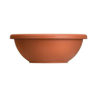 Akro Mills Garden Bowl with Removable Drain Plugs, Clay Color, 14 In