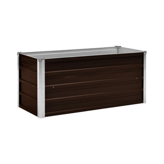Garden Raised Bed Brown 39.4"x15.7"x17.7" Galvanized Steel