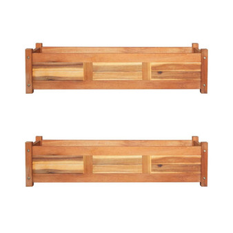 Garden Raised Beds 2 pcs Acacia Wood 39.4"x11.8"x9.8"