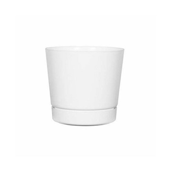 (#10062) Full Depth Round Cylinder Pot, White, 6 Inch