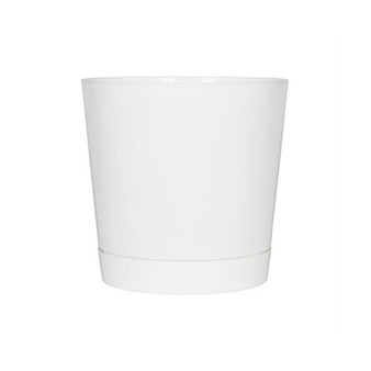 Full Depth Cylinder Pot, White, 12 Inch