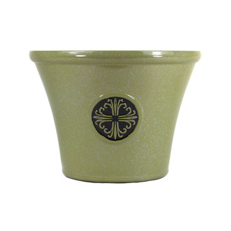 Logo Large Plastic Modern Planter Lime Green 14.75 Inches