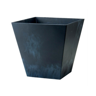 Resin Plastic Square Ella Black Planter/Flower Pot, 16"